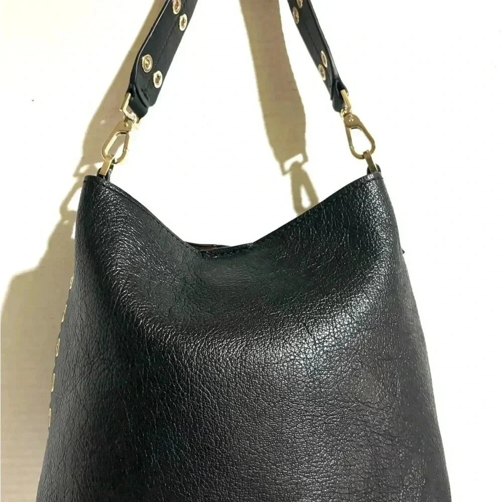 Kate spade black leather shoulder handbag